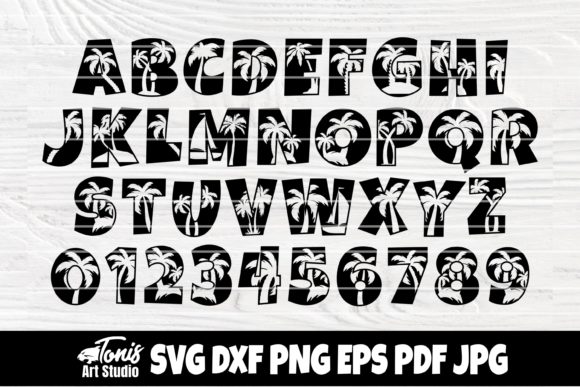 Download Palm Trees Fonts, Beach Monogram - Palm Collection