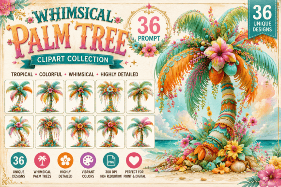 Download Whimsical Palm Tree Png Clipart - Palm Collection
