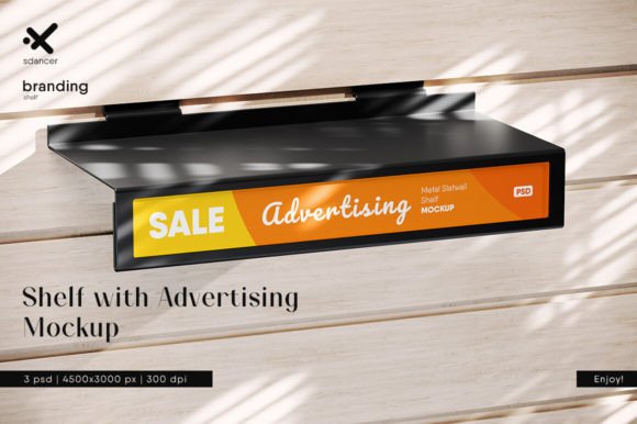 Download Shelf with Advertising Field Mockup - Advertising Collection